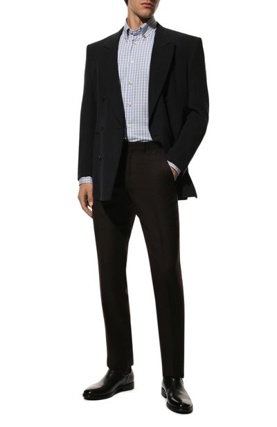 Хлопковая рубашка KITON синего цвета по цене 58700 руб., арт. UCIH0824610, фото 2 Хлопковая рубашка KITON, арт. UCIH0824610, фото 2