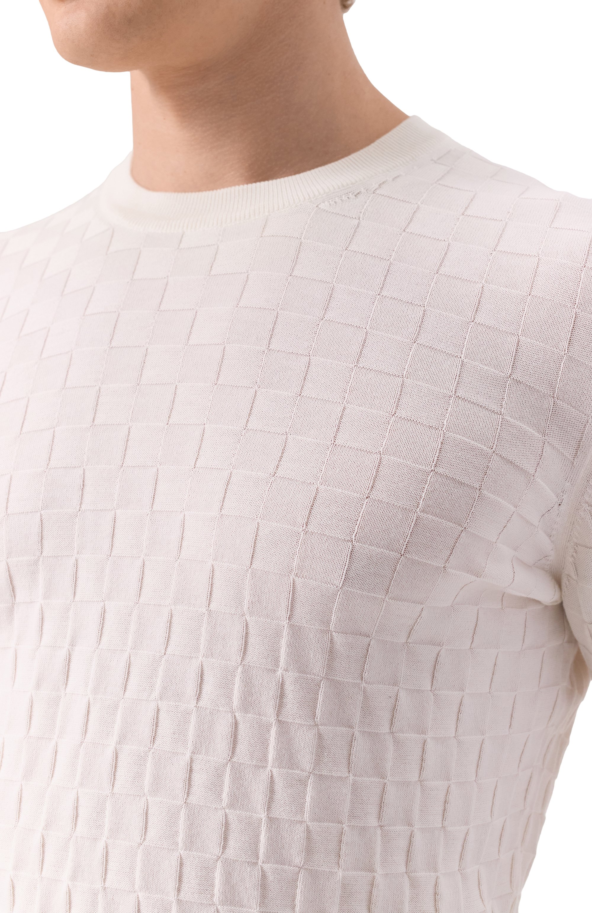 Хлопковый джемпер GRAN SASSO белого цвета по цене 25350 руб., арт. 57109/18040, фото 5 Хлопковый джемпер GRAN SASSO, арт. 57109/18040, фото 5