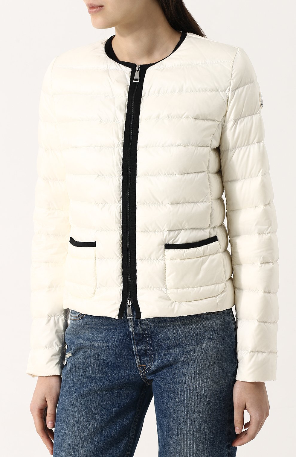 Стеганый пуховик на молнии с круглым вырезом MONCLER, арт. D1-093-45327-99-53048, фото 3