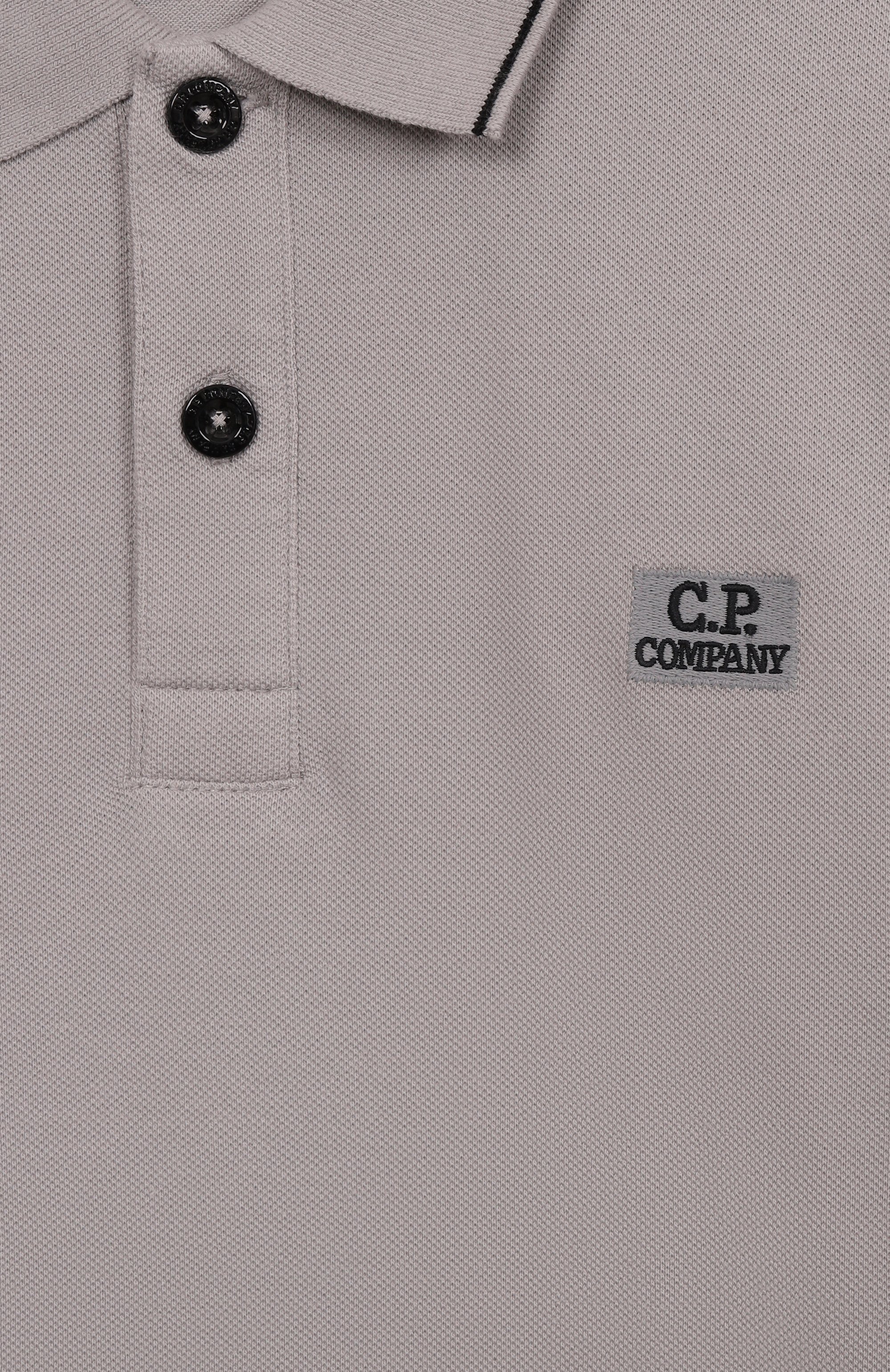 Хлопковое поло C.P. COMPANY серого цвета по цене 12100 руб., арт. C0M001/LFA04/10-14, фото 3 Хлопковое поло C.P. COMPANY, арт. C0M001/LFA04/10-14, фото 3