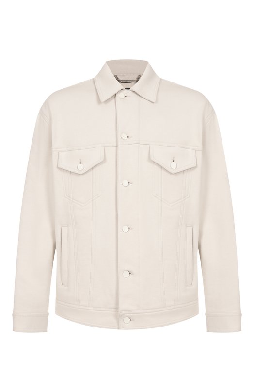 Хлопковая куртка-рубашка Dolce & Gabbana G9BKBT/HU705 Кремовый G9BKBT/HU705