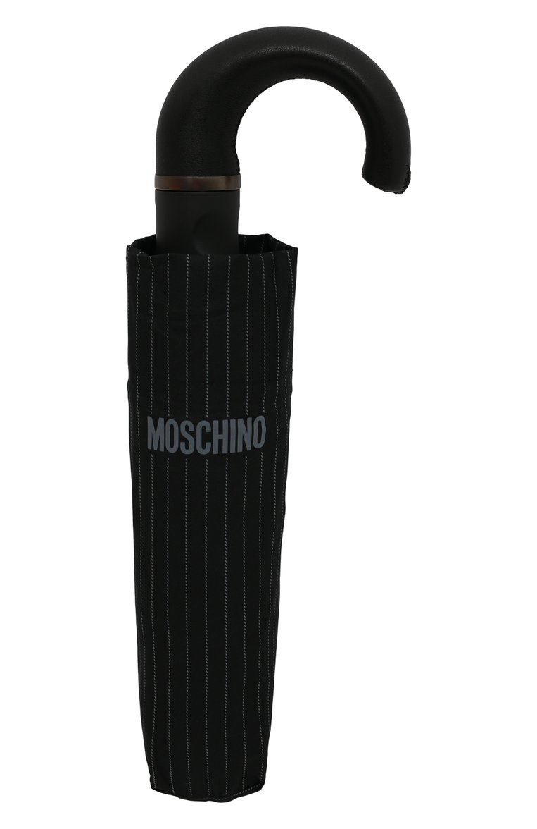 Мужской складной зонт MOSCHINO черного цвета, арт. 8509-0PENCL0SE | Фото 4 (Материал: Металл, Текстиль, Синтетический материал; Нос: Не проставлено)