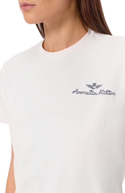 Хлопковая футболка Aeronautica Militare TS2490DJ00675 Белый  TS2490DJ00675 Фото 5