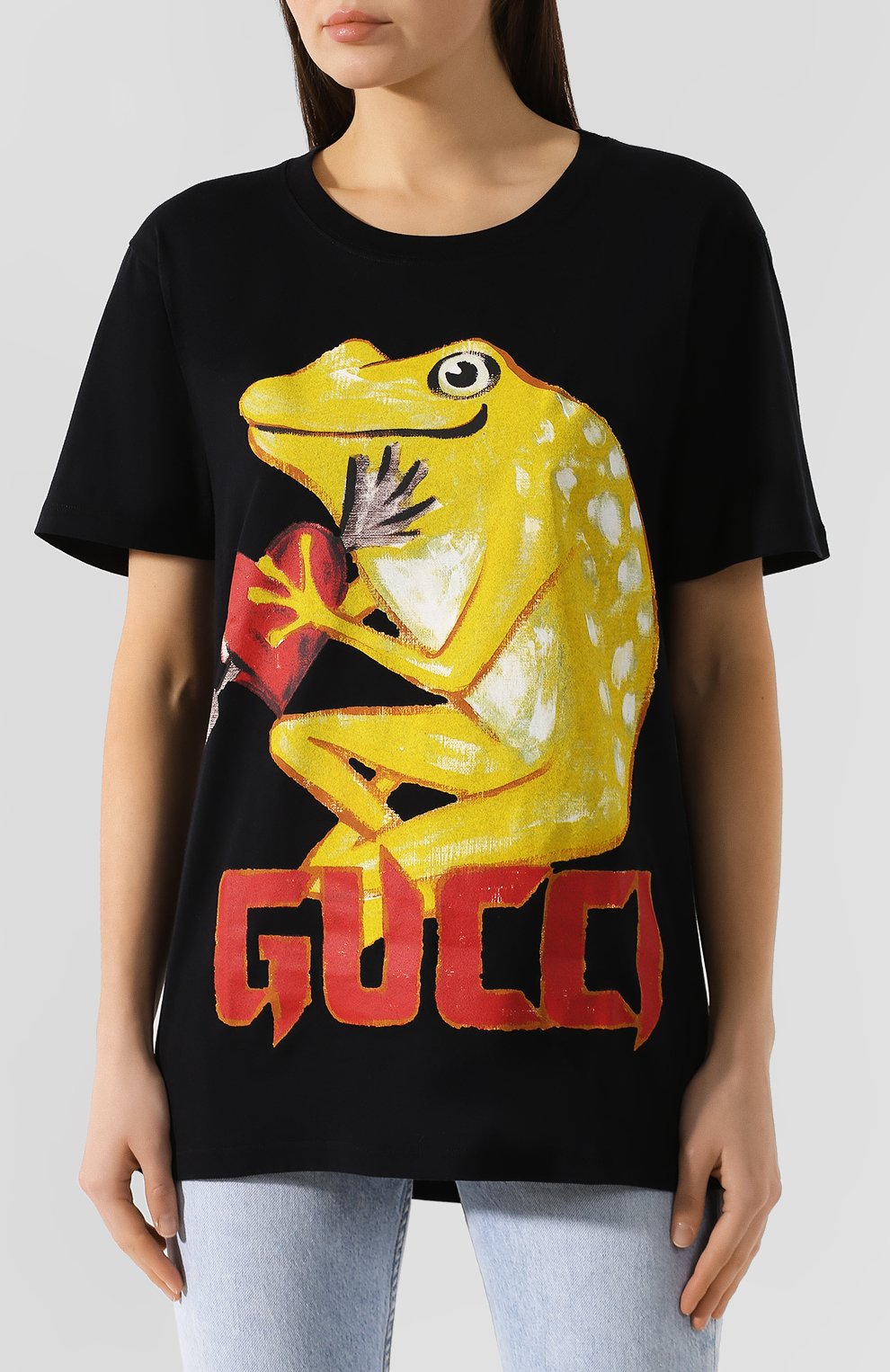 Хлопковая футболка GUCCI черного цвета по цене 29000 руб., арт. 492347/XJBIC, фото 3 Хлопковая футболка GUCCI, арт. 492347/XJBIC, фото 3