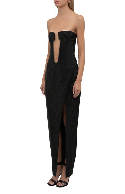 Платье из вискозы BALMAIN черного цвета по цене 1280000 руб., арт. VF0RM000/A094, фото 3 Платье из вискозы BALMAIN, арт. VF0RM000/A094, фото 3