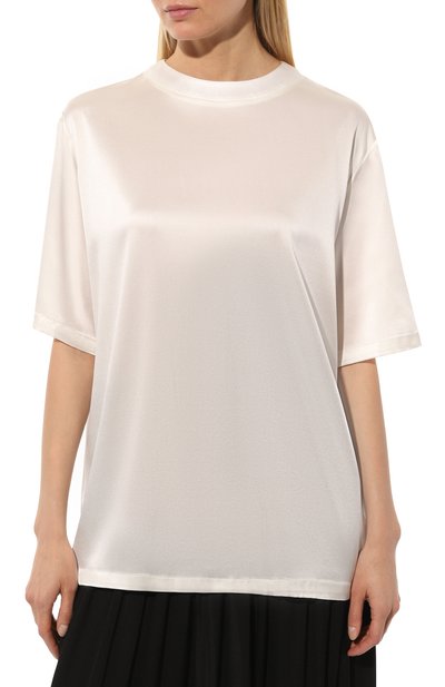 Шелковая блузка BORNE BOURGEOIS молочного цвета по цене 40200 руб., арт. SW-TS-BO-3027, фото 3 Шелковая блузка BORNE BOURGEOIS, арт. SW-TS-BO-3027, фото 3