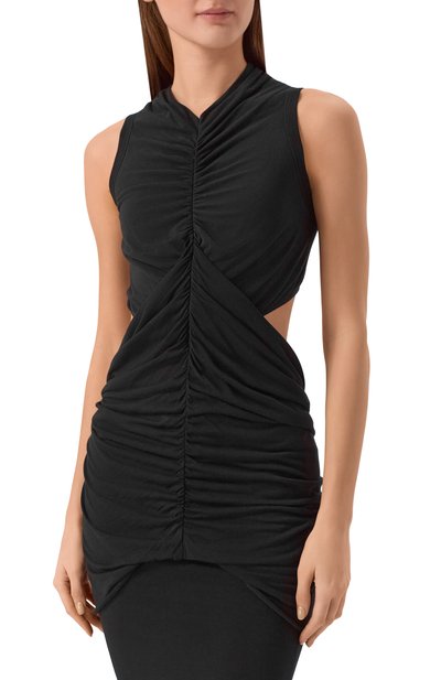 Топ из вискозы и шелка RICK OWENS черного цвета по цене 78400 руб., арт. RP01F6103/JS, фото 3 Топ из вискозы и шелка RICK OWENS, арт. RP01F6103/JS, фото 3