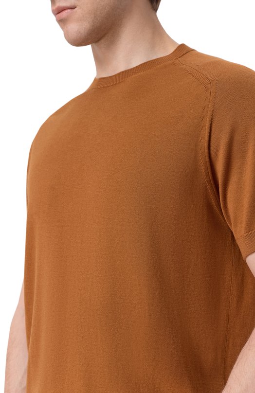 Джемпер из шелка и хлопка Kiton UMM0782 Коричневый  UMM0782 Фото 5