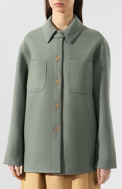 Шерстяная куртка ACNE STUDIOS зеленого цвета по цене 29950 руб., арт. A90115, фото 3 Шерстяная куртка ACNE STUDIOS, арт. A90115, фото 3
