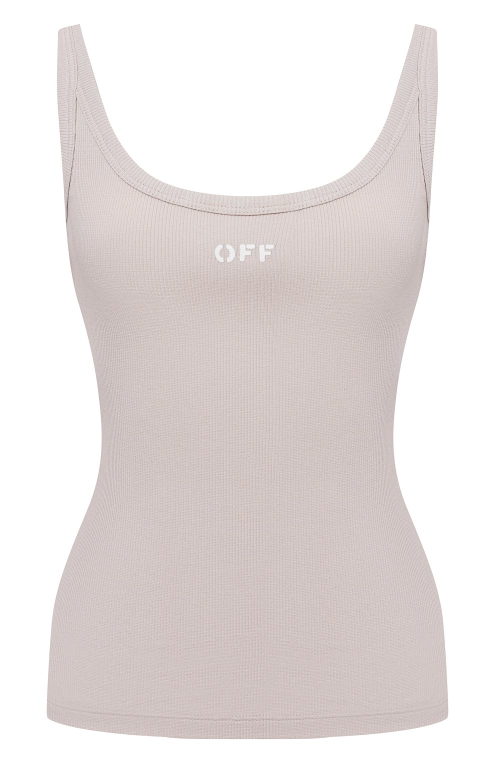 Хлопковая майка OFF-WHITE серого цвета по цене 27150 руб., арт. 0WAD072S21JER001, фото 1 Хлопковая майка OFF-WHITE, арт. 0WAD072S21JER001, фото 1