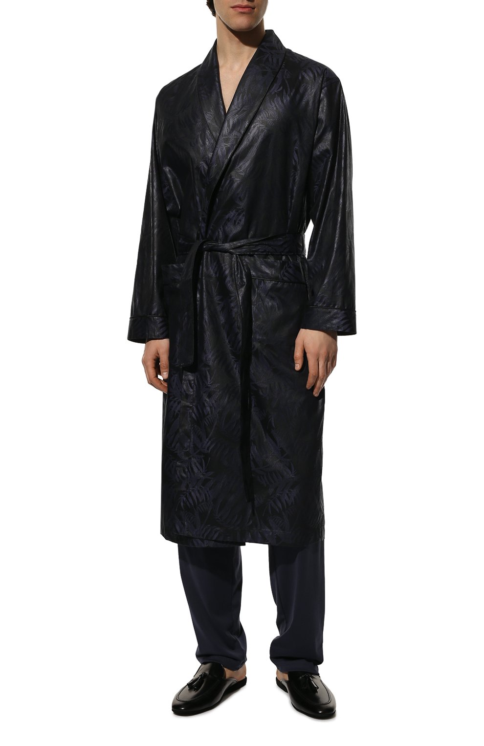 Кожаные домашние туфли FARFALLA черного цвета по цене 29950 руб., арт. G14ANTGI, фото 2 Кожаные домашние туфли FARFALLA, арт. G14ANTGI, фото 2