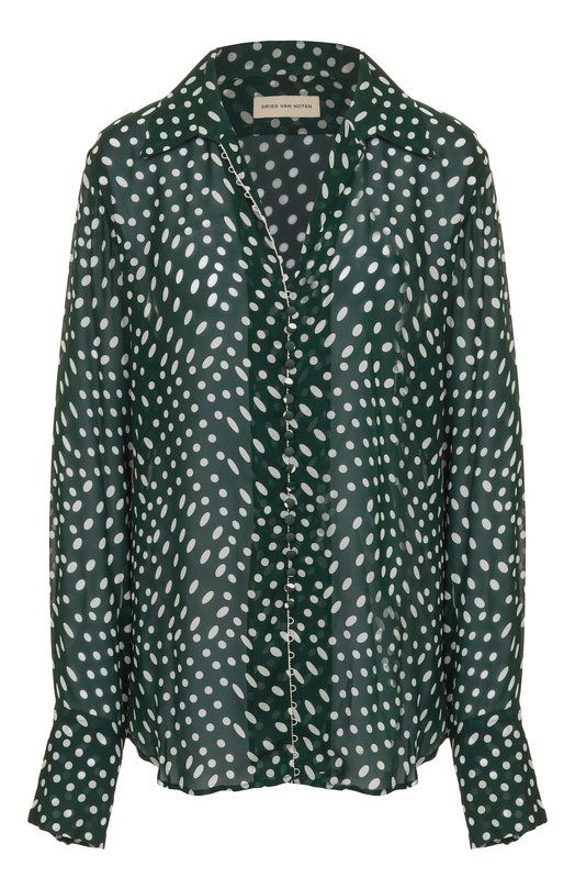 Блузка из вискозы Dries Van Noten 010769-2252-605 Зелёный 010769-2252-605