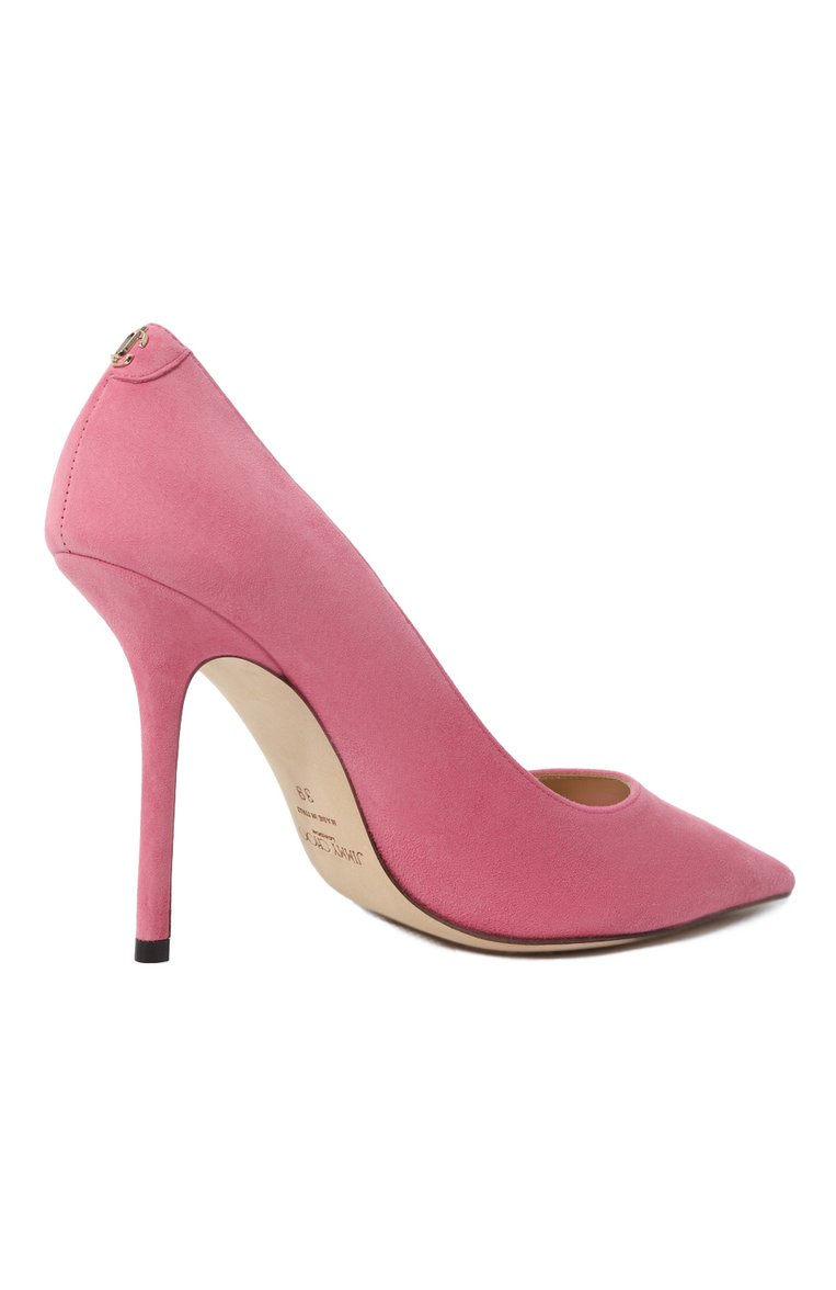 Женские замшевые туфли love 100 JIMMY CHOO розового цвета, арт. L0VE 100/BWJ | Фото 5 (Подошва: Плоская; Материал внутренний: Натуральная кожа; Каблук высота: Высокий; Каблук тип: Шпилька; Материал внешний: Натуральная кожа, Замша)
