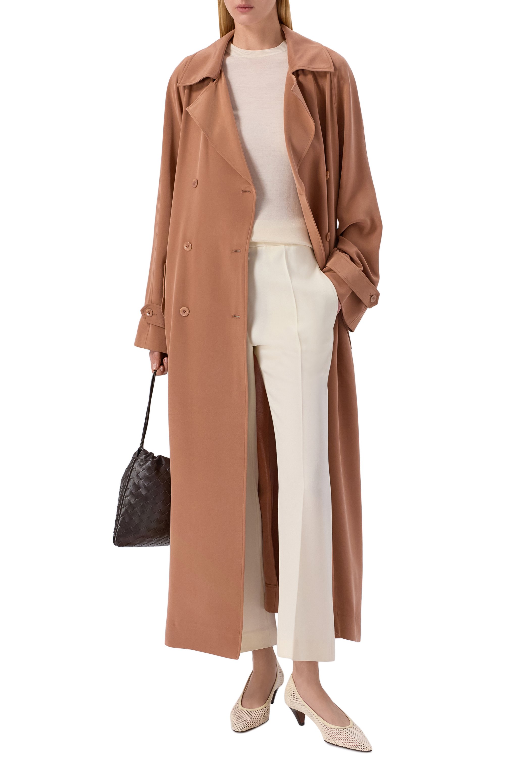 Шелковый тренч 12 STOREEZ светло-коричневого цвета по цене 75000 руб., арт. 136827, фото 2 Шелковый тренч 12 STOREEZ, арт. 136827, фото 2