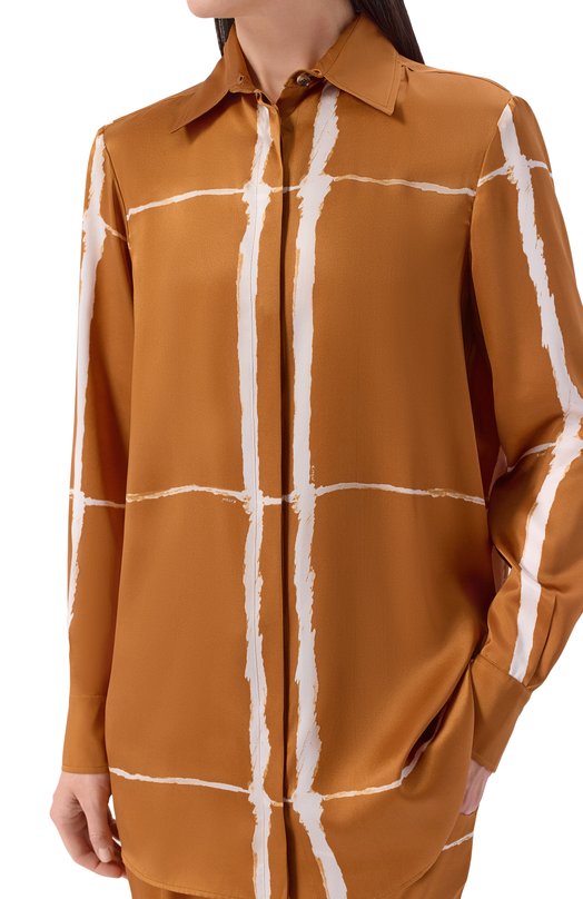 Атласная рубашка Kiton D61435K0873G07 Коричневый  D61435K0873G07 Фото 5