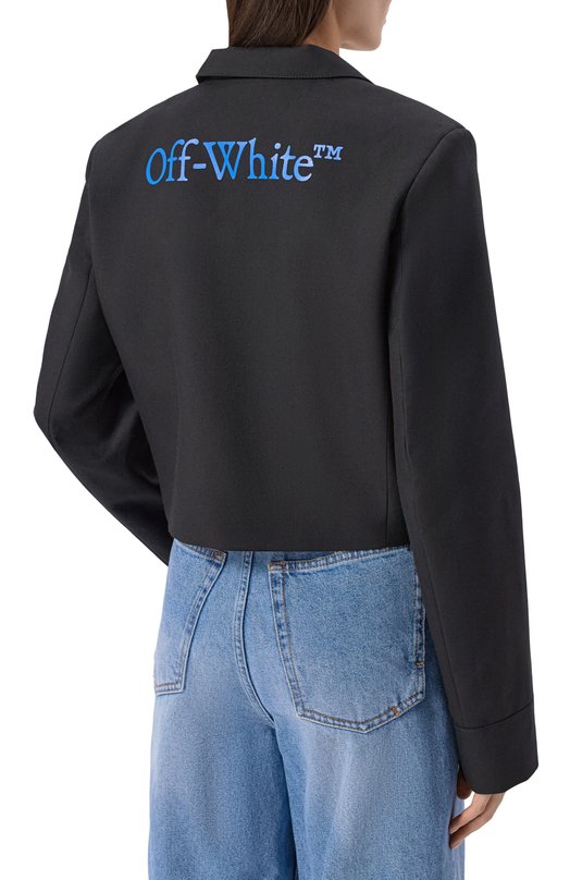 Жакет из шерсти и лиоцелла Off-White 0WEF12LF25FAB001 Чёрный  0WEF12LF25FAB001 Фото 4