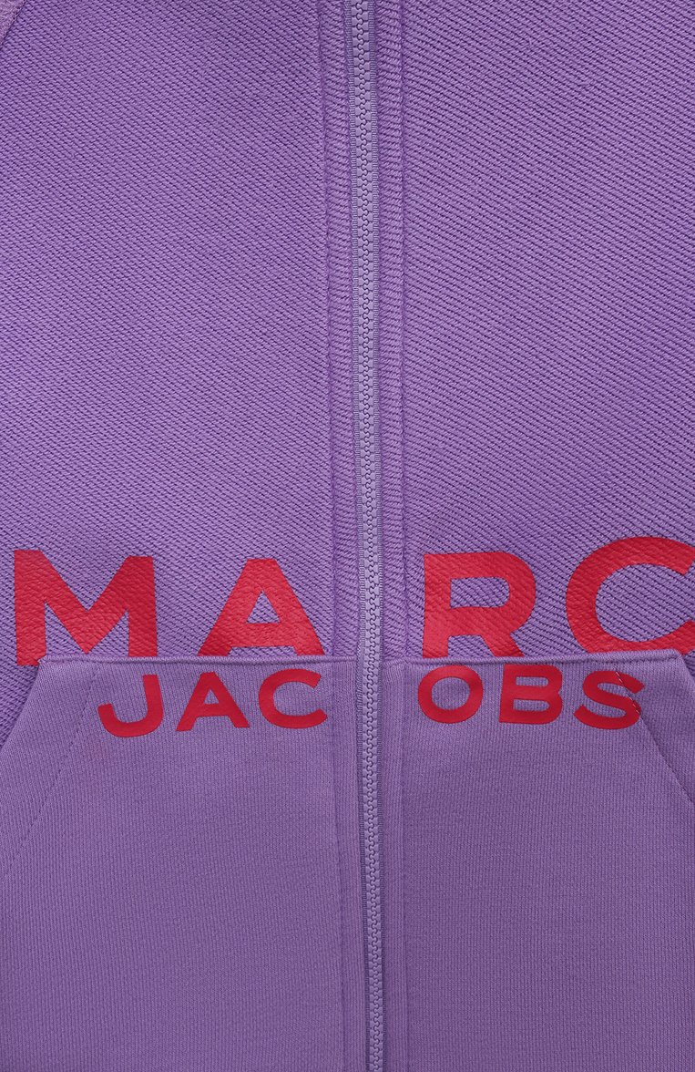 Детский хлопковая толстовка MARC JACOBS (THE) сиреневого цвета, арт. W15683/6A-12A | Фото 3 (Рукава: Длинные; Материал внешний: Хлопок; Девочки Кросс-КТ: Толстовка-одежда)