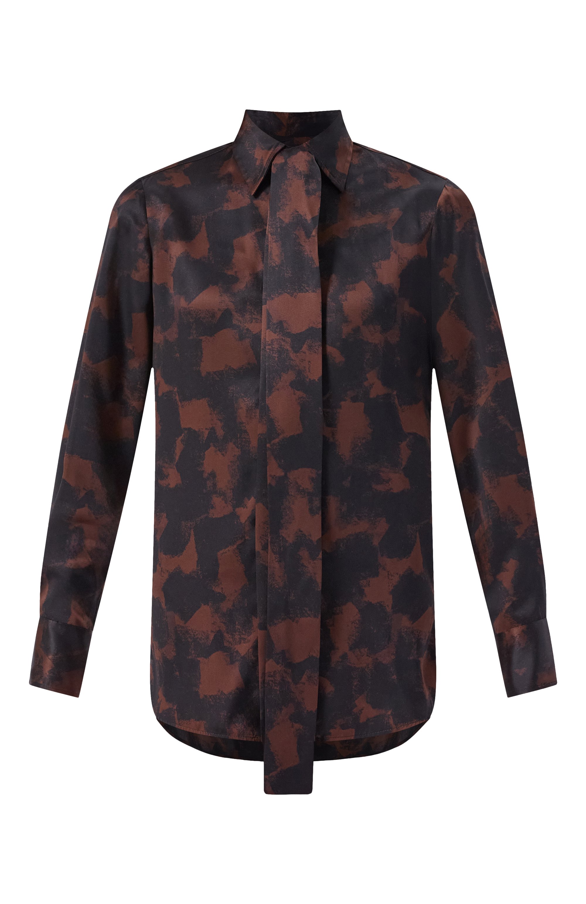 Атласная рубашка KITON разноцветного цвета по цене 165500 руб., арт. D48407K0584I, фото 1 Атласная рубашка KITON, арт. D48407K0584I, фото 1