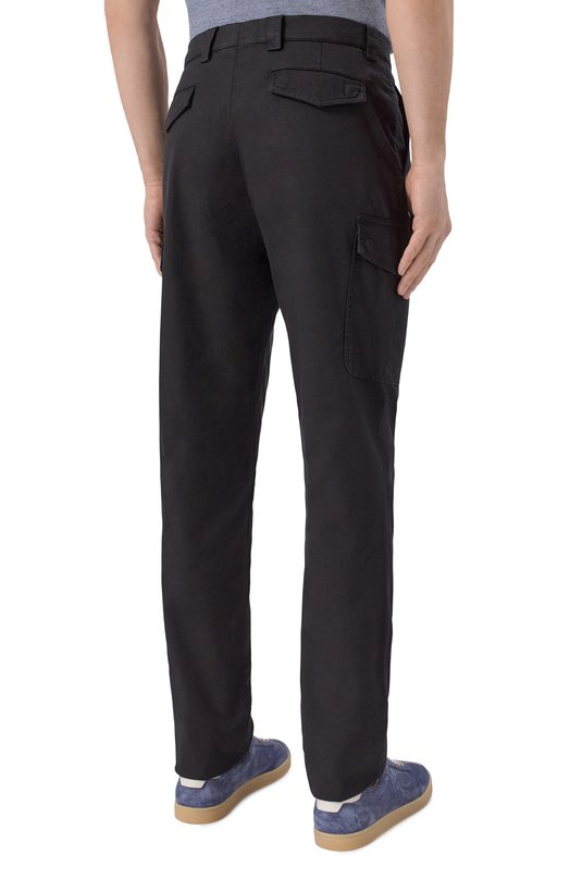 Хлопковые брюки-карго Brunello Cucinelli M289LE1890 Чёрный  M289LE1890 Фото 4