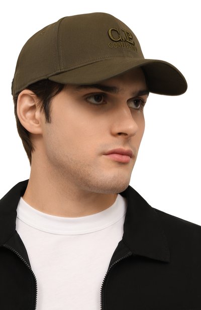 Хлопковая бейсболка C.P. COMPANY хаки цвета по цене 12250 руб., арт. 16CMAC282A006288A, фото 2 Хлопковая бейсболка C.P. COMPANY, арт. 16CMAC282A006288A, фото 2