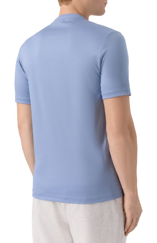 Хлопковая футболка Zimmerli 286-1447 Голубой  286-1447 Фото 4
