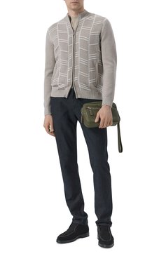 Мужская борсетка SANTONI х�аки цвета, арт. UFPGA2565F0-ASIW | Фото 7 (Размер: small; Материал сплава: Проставлено; Драгоценные камни: Проставлено; Материал: Натуральная кожа)