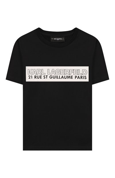 Хлопковая футболка KARL LAGERFELD KIDS, арт. Z30954
