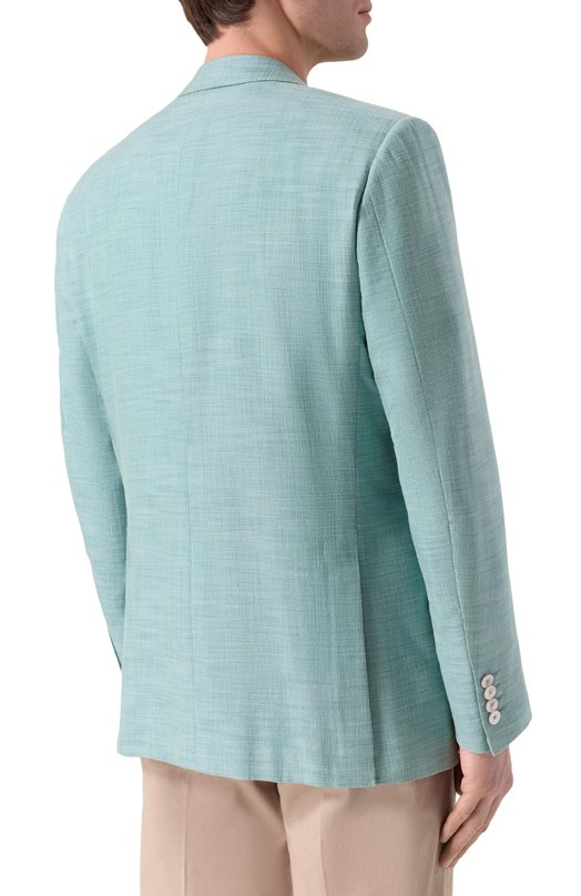 Пиджак из хлопка и шелка Stefano Ricci S1RM432000/CTK01U_001 Зелёный  S1RM432000/CTK01U_001 Фото 5