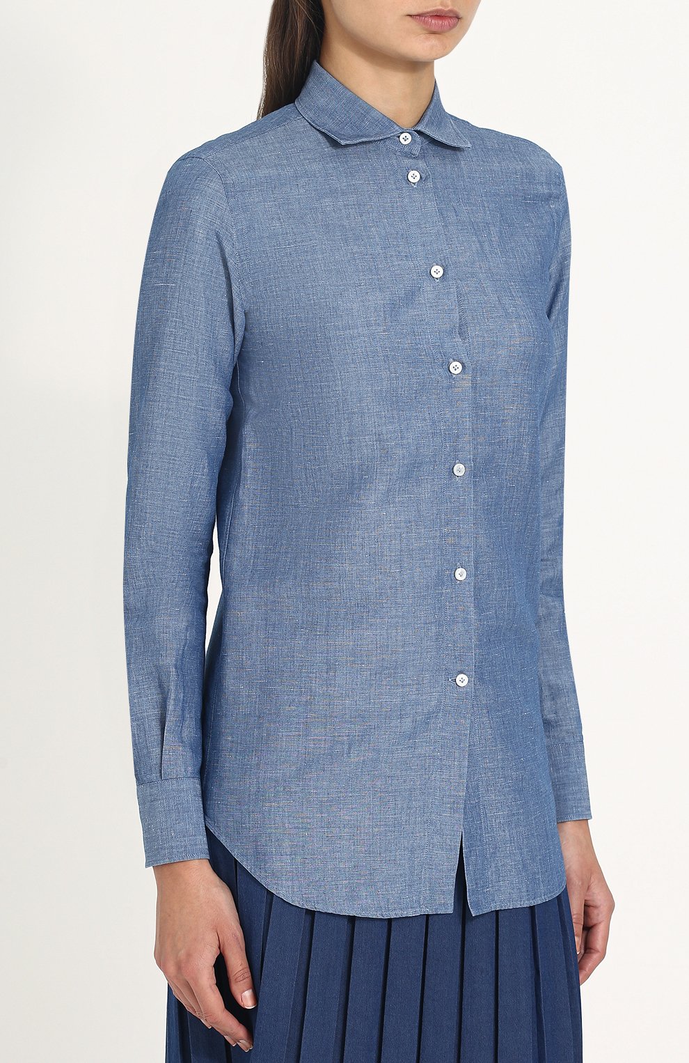 Блуза прямого кроя из смеси льна и хлопка LORO PIANA, арт. FAE8096, фото 3