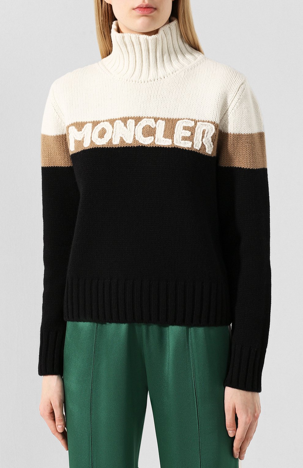 Свитер из смеси шерсти и кашемира MONCLER черного цвета по цене 65500 руб., арт. E2-093-92525-50-A9141, фото 3 Свитер из смеси шерсти и кашемира MONCLER, арт. E2-093-92525-50-A9141, фото 3