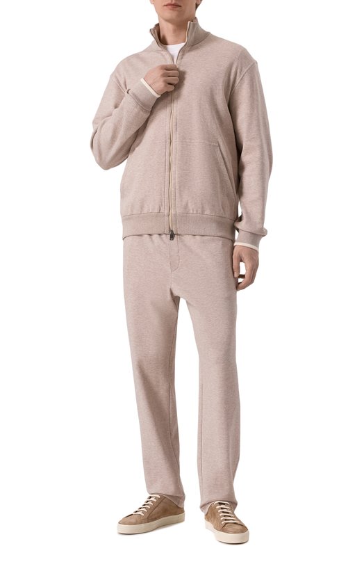 Хлопковая толстовка Brioni UJNU0L-PA611 Бежевый  UJNU0L-PA611 Фото 2