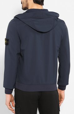 Мужской бомбер STONE ISLAND синего цвета, арт. 721540927 | Фото 4 (Материал внешний: Синтетический материал; Принт: Без принта; Мужское Кросс-КТ: Верхняя одежда; Рукава: Длинные; Длина (верхняя одежда): Короткие; Кросс-КТ: Куртка, бомбер; Стили: Кэжуэл; Материал сплава: Прост�авлено; Драгоценные камни: Проставлено)