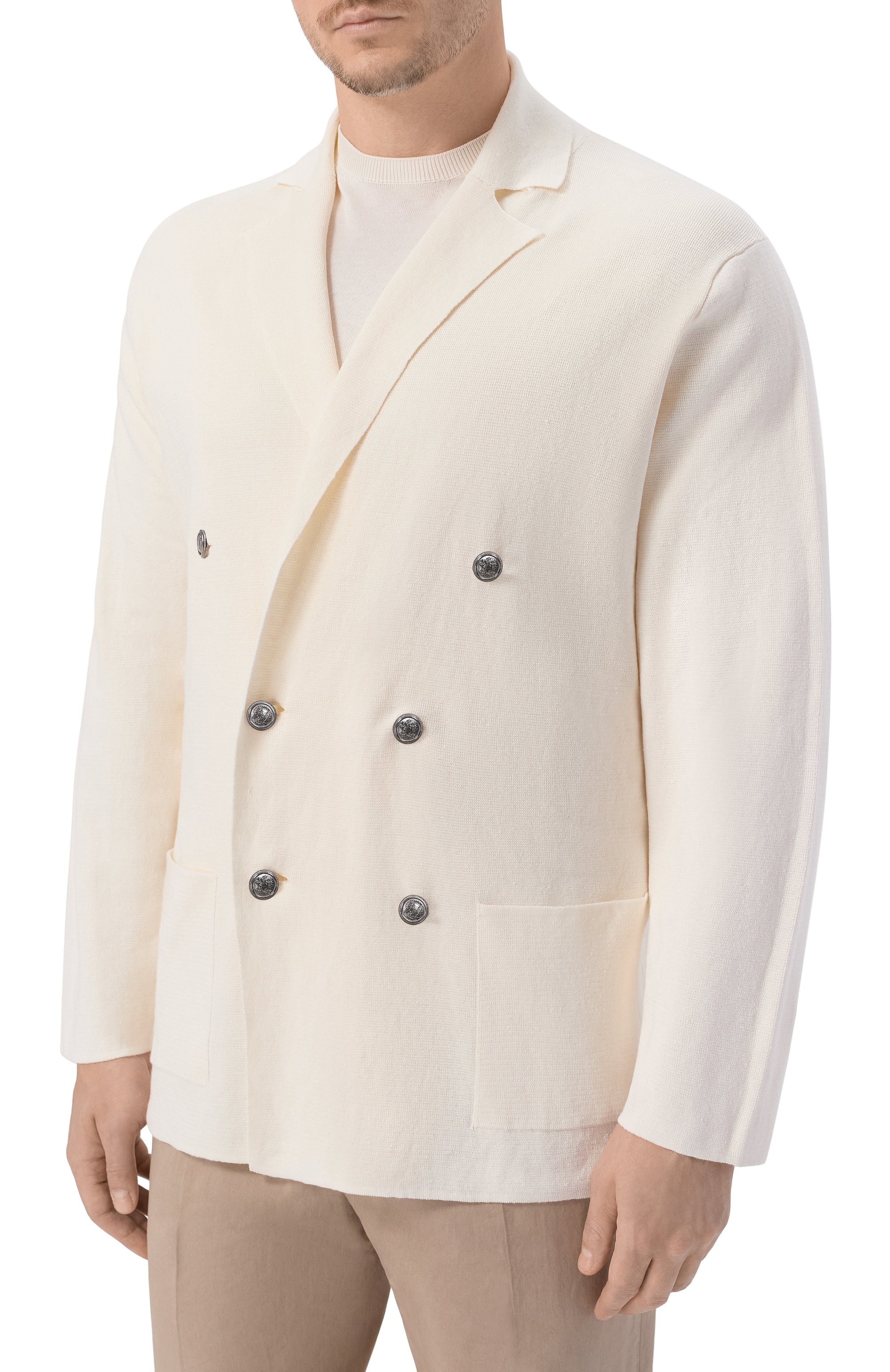 Пиджак изо льна и хлопка KITON кремового цвета по цене 465000 руб., арт. UMK0911, фото 3 Пиджак изо льна и хлопка KITON, арт. UMK0911, фото 3