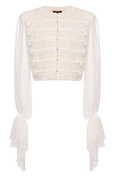 Женский твидовый жакет BALMAIN, арт. HF1HR140/MI41