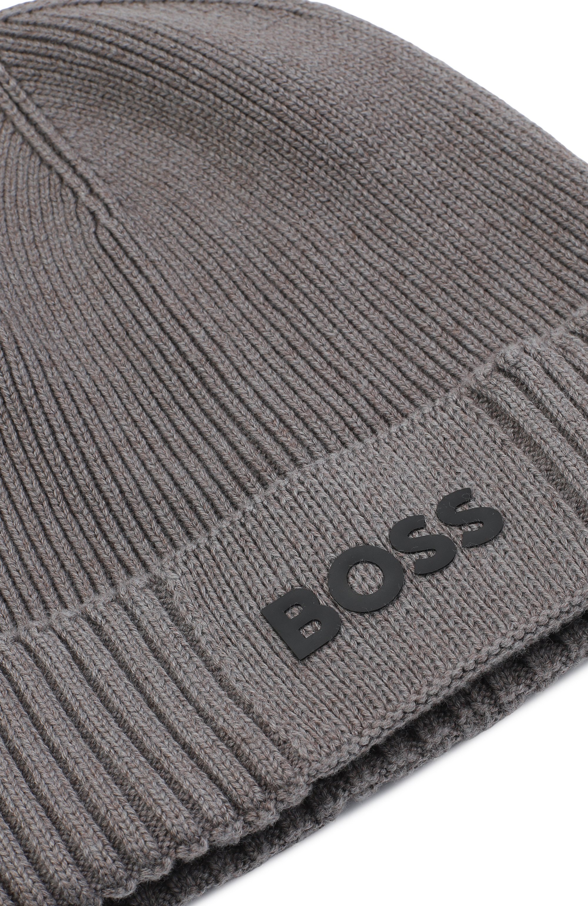 Шапка из хлопка и шерсти BOSS серого цвета по цене 8295 руб., арт. 50499423, фото 3 Шапка из хлопка и шерсти BOSS, арт. 50499423, фото 3