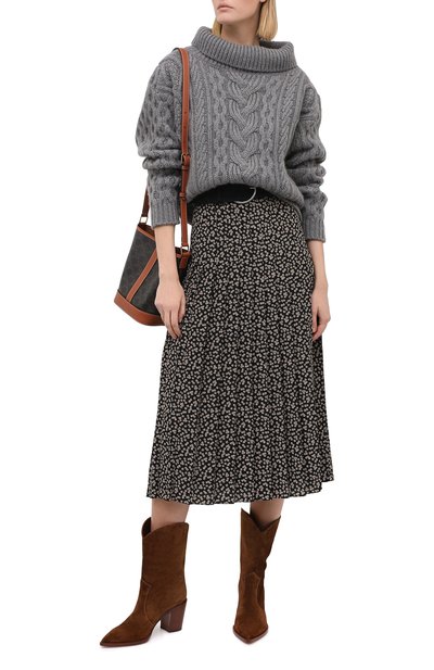 Шелковая юбка CELINE черно-белого цвета по цене 251000 руб., арт. 2J026479K, фото 3 Шелковая юбка CELINE, арт. 2J026479K, фото 3