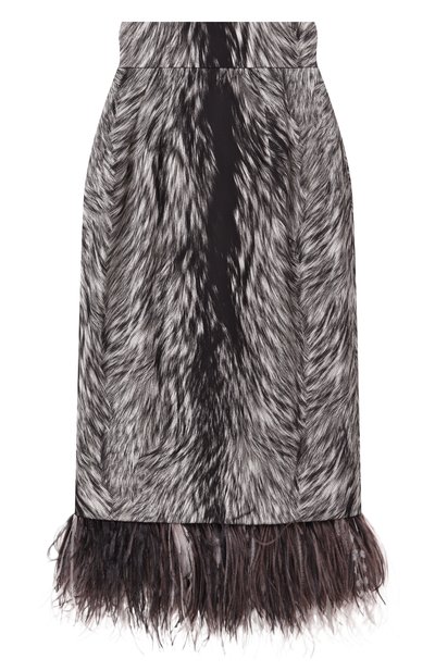 Женская шелковая юбка с отделкой перьями DOLCE & GABBANA, арт. F4C1IT/FSA71
