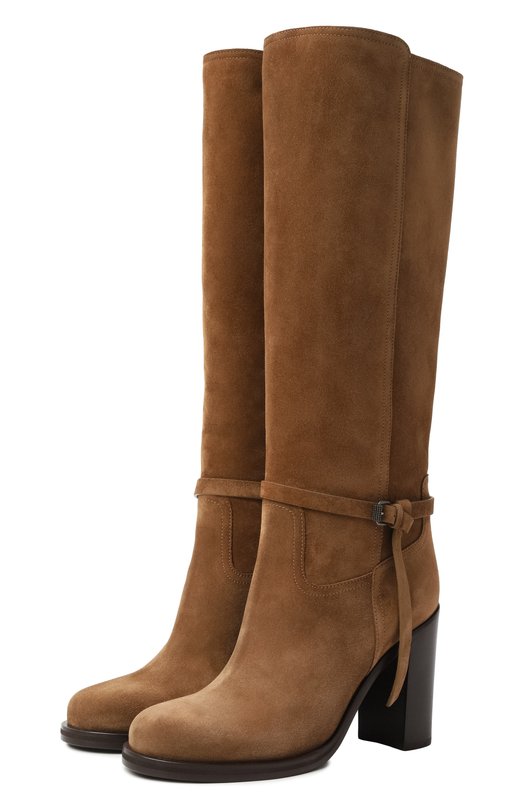 Замшевые сапоги Brunello Cucinelli MZSFC3111 Коричневый MZSFC3111