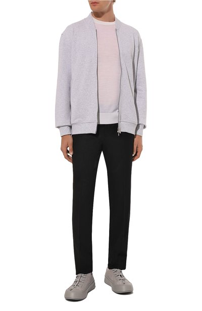 Комбинированные кеды triple stitch ZEGNA серого цвета по цене 115000 руб., арт. LHBAY/S5536Z, фото 2 Комбинированные кеды triple stitch ZEGNA, арт. LHBAY/S5536Z, фото 2