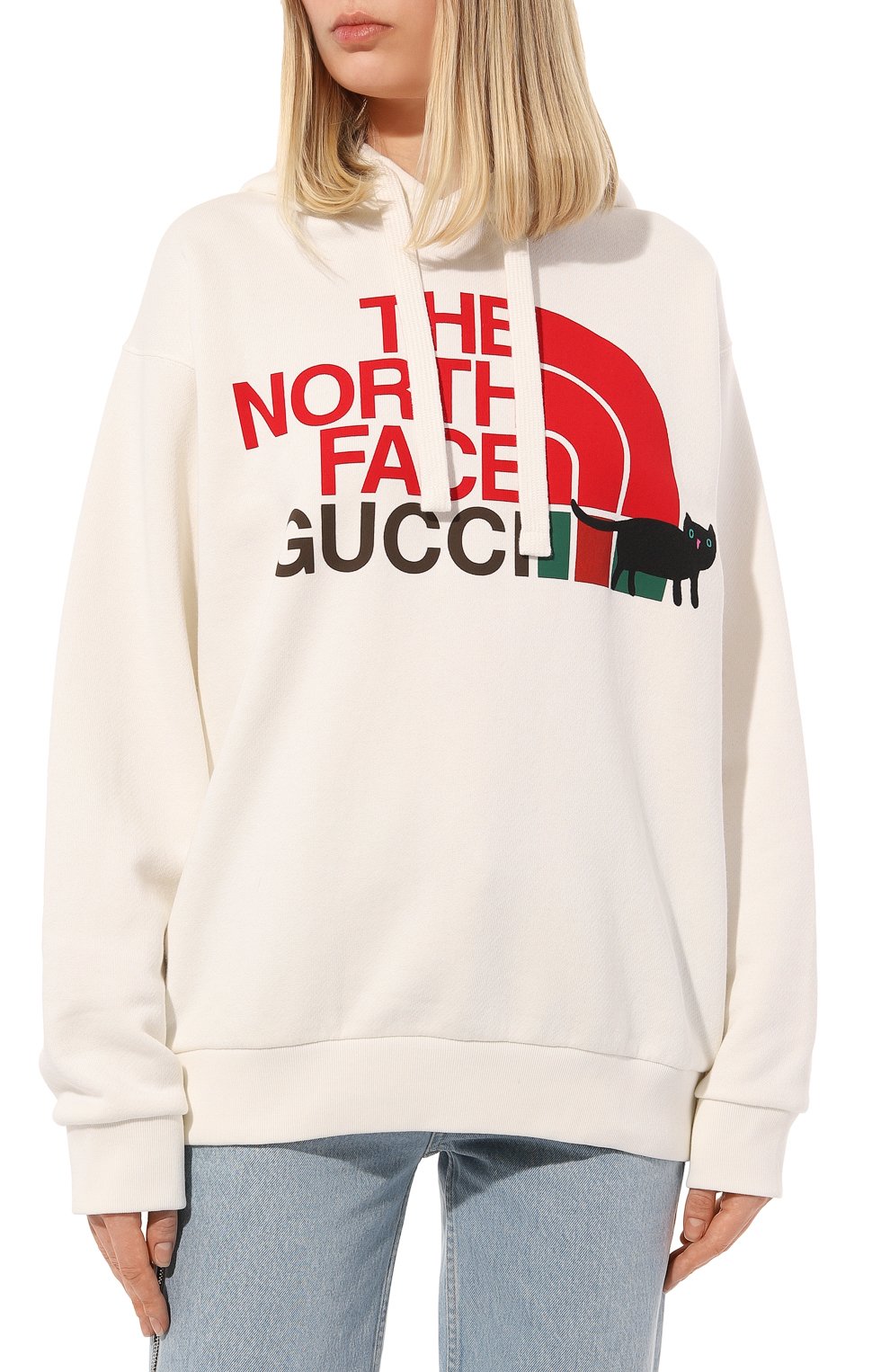 Хлопковое худи the north face x gucci GUCCI кремового цвета по цене 141120 руб., арт. 615061 XJDTD, фото 3 Хлопковое худи the north face x gucci GUCCI, арт. 615061 XJDTD, фото 3