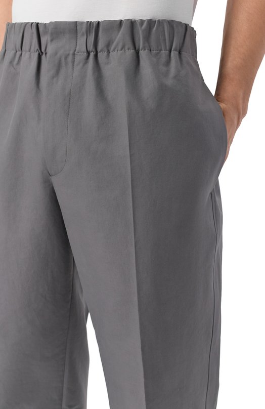 Хлопковые брюки Jil Sander J23KA0005/J45225 Серый  J23KA0005/J45225 Фото 5