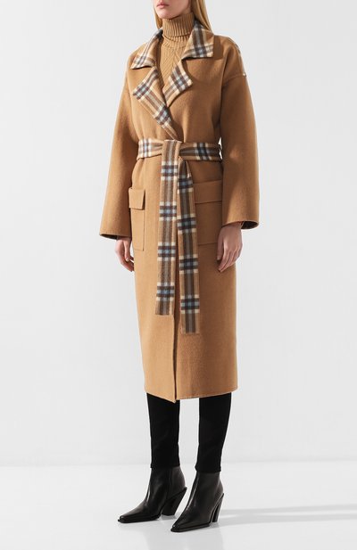 Двустороннее пальто REJINA PYO бежевого цвета по цене 106500 руб., арт. A080/W00L CHECK, фото 3 Двустороннее пальто REJINA PYO, арт. A080/W00L CHECK, фото 3