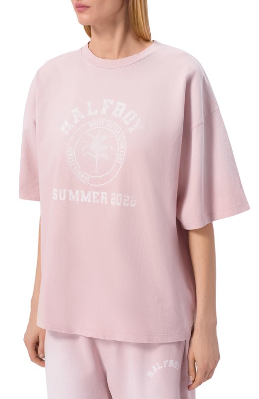 Хлопковая футболка Halfboy HS261WT028 JS003/VINTAGE TEE Розовый  HS261WT028 JS003/VINTAGE TEE Фото 3