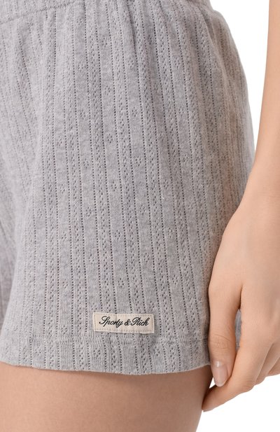 Хлопковые шорты SPORTY AND RICH серого цвета по цене 13600 руб., арт. SH06476326GY03, фото 5 Хлопковые шорты SPORTY AND RICH, арт. SH06476326GY03, фото 5