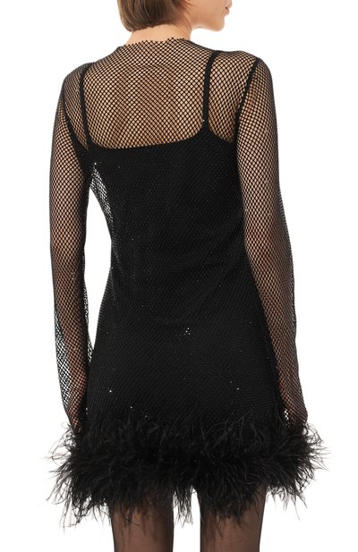 Платье с отделкой перьями ALINE, арт. AL151002-1, фото 4