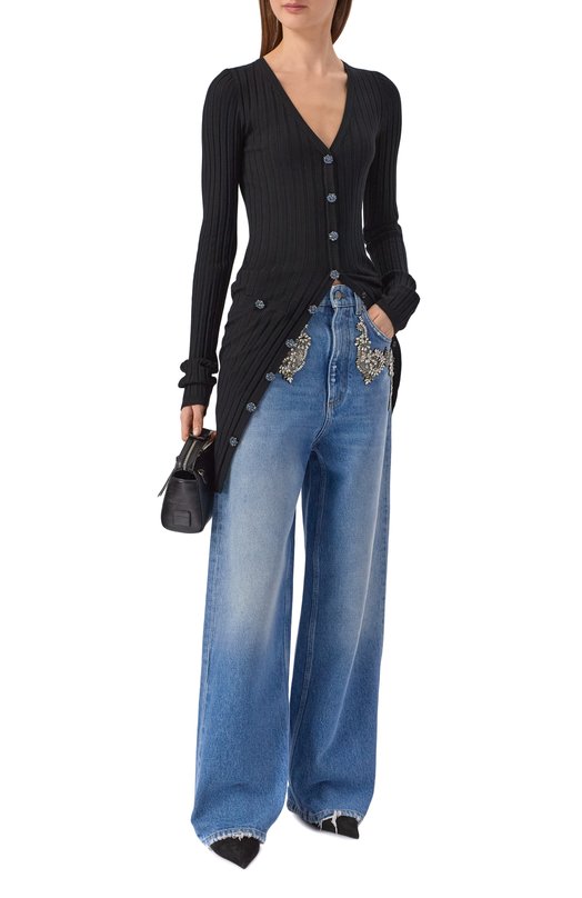 Кардиган из вискозы Dolce & Gabbana FXVDGZ/JFMIB Чёрный  FXVDGZ/JFMIB Фото 2