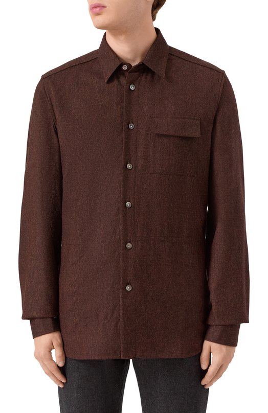 Шерстяная рубашка Kiton UMCBUBAK0167G05 Коричневый  UMCBUBAK0167G05 Фото 3