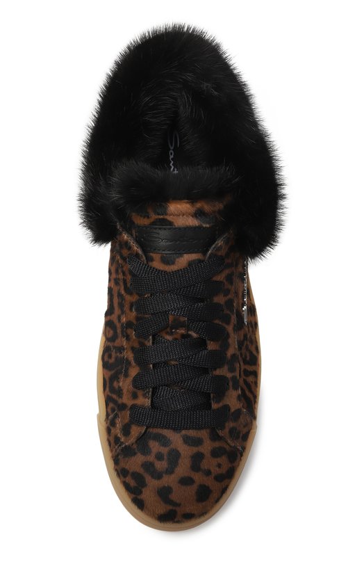 Кожаные кеды Santoni WBGG61443FARPAVN Леопардовый  WBGG61443FARPAVN Фото 6