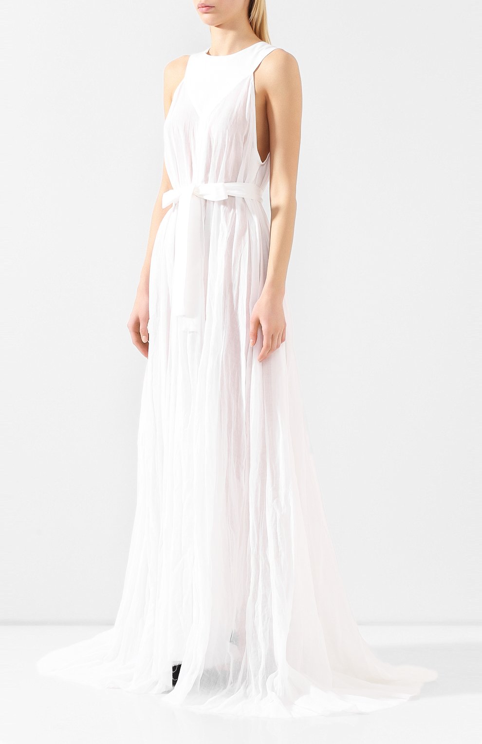Хлопковое платье ANN DEMEULEMEESTER белого цвета по цене 131500 руб., арт. 2001-2350-P-121-001, фото 3 Хлопковое платье ANN DEMEULEMEESTER, арт. 2001-2350-P-121-001, фото 3