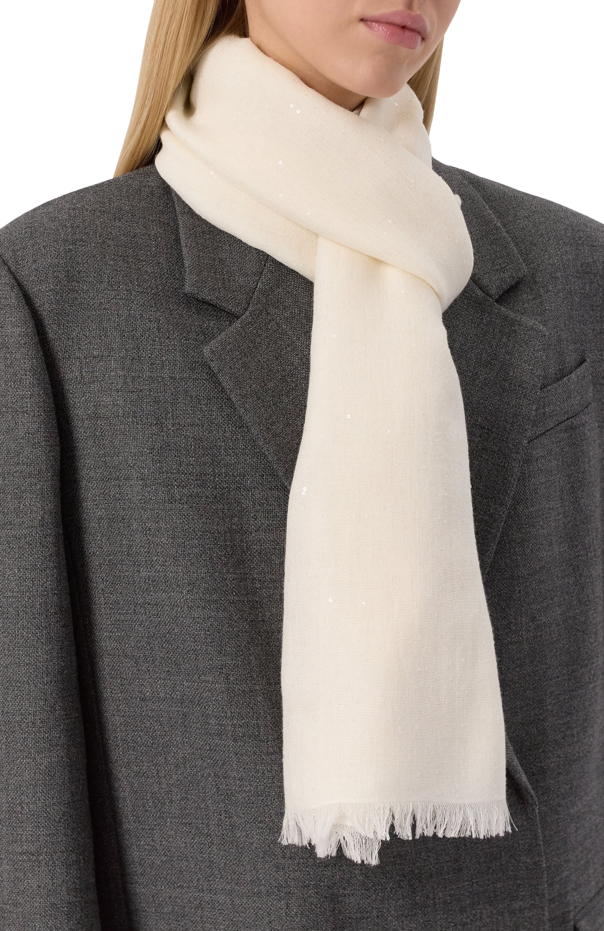 Шарф из кашемира и шелка BRUNELLO CUCINELLI, арт. MSCDVSW03, фото 2